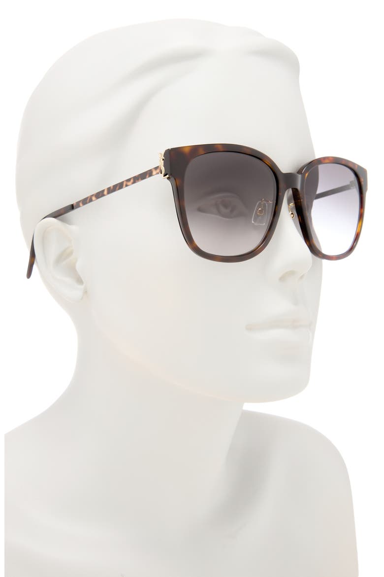 57mm Square Sunglasses, Alternate, color, HAVANA GOLD GREY