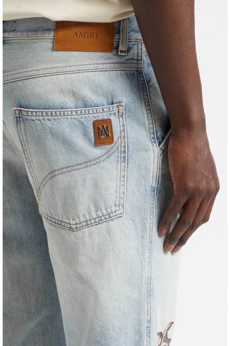 Floral Embroidered Cotton Wide Leg Jeans, Alternate, color, SUNSET BLUE ARCHIVED