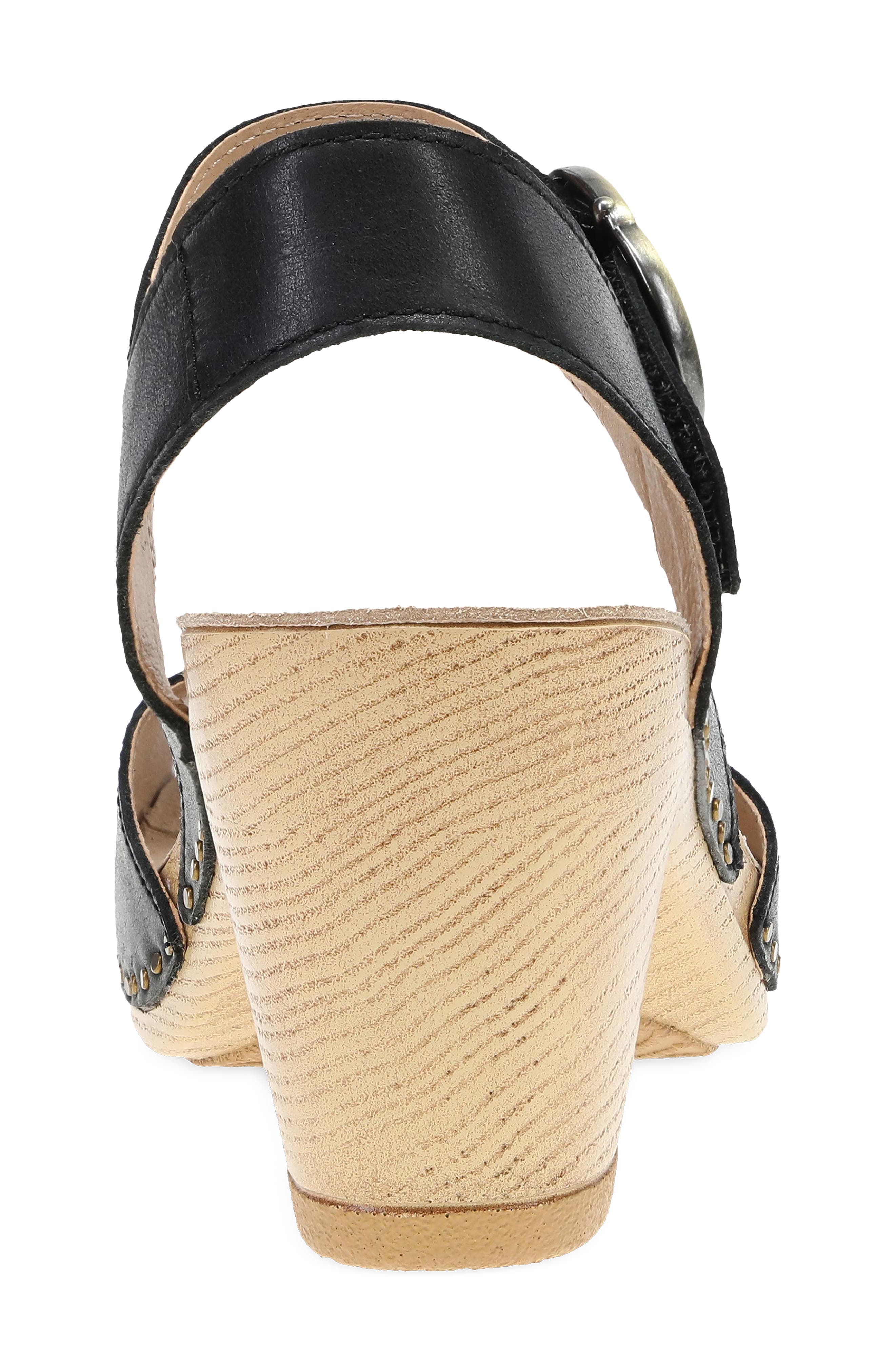 Dansko Tamra Ankle Strap Peep Toe Sandal, Alternate, color, Black