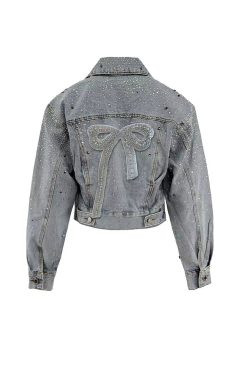 Crystal Bow Denim Jacket