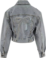 Lola + The Boys Crystal Bow Denim Jacket