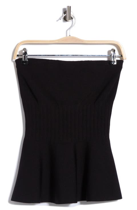 Strapless Peplum Top
