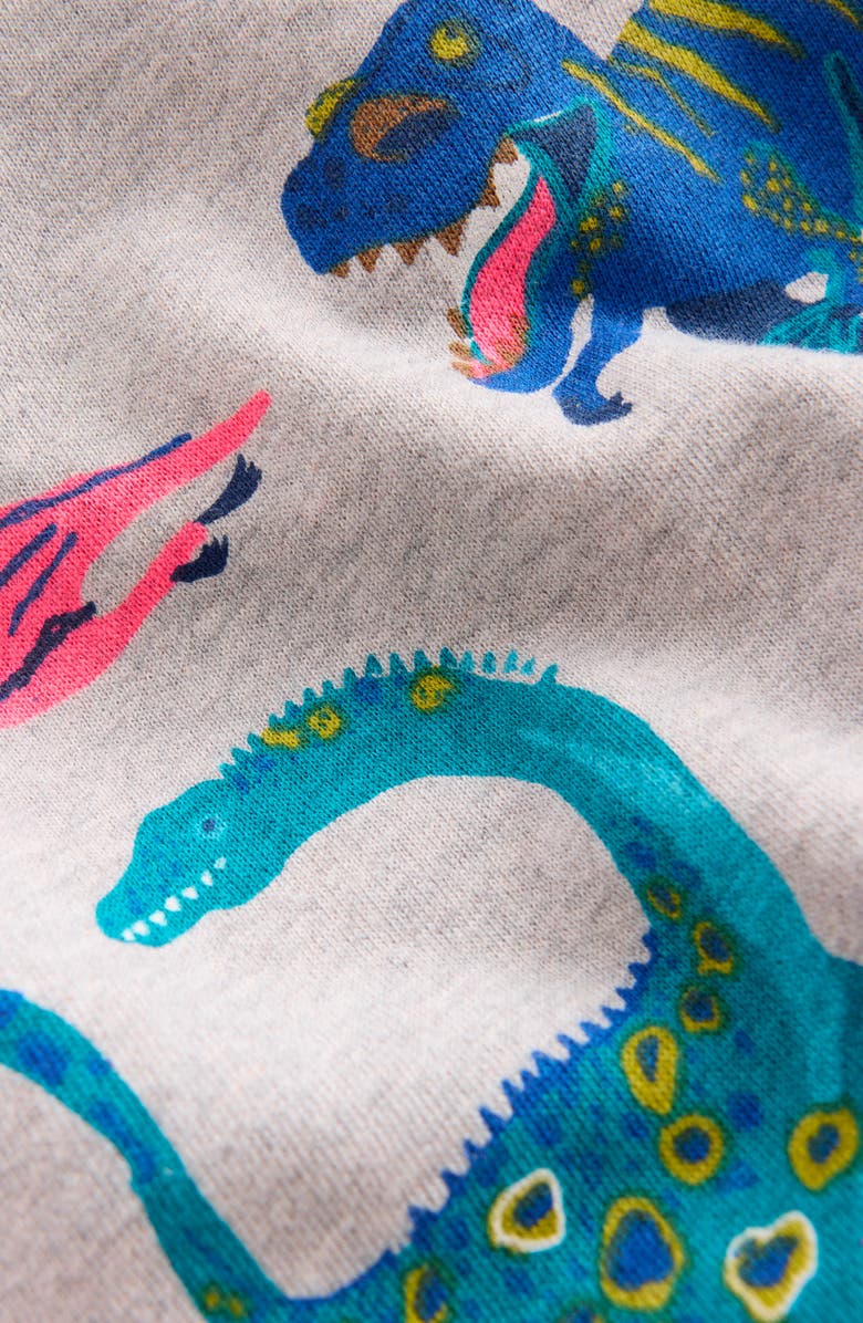Mini Boden Kids' Dino Print Cotton Sweatshirt, Alternate, color, Grey Dinos