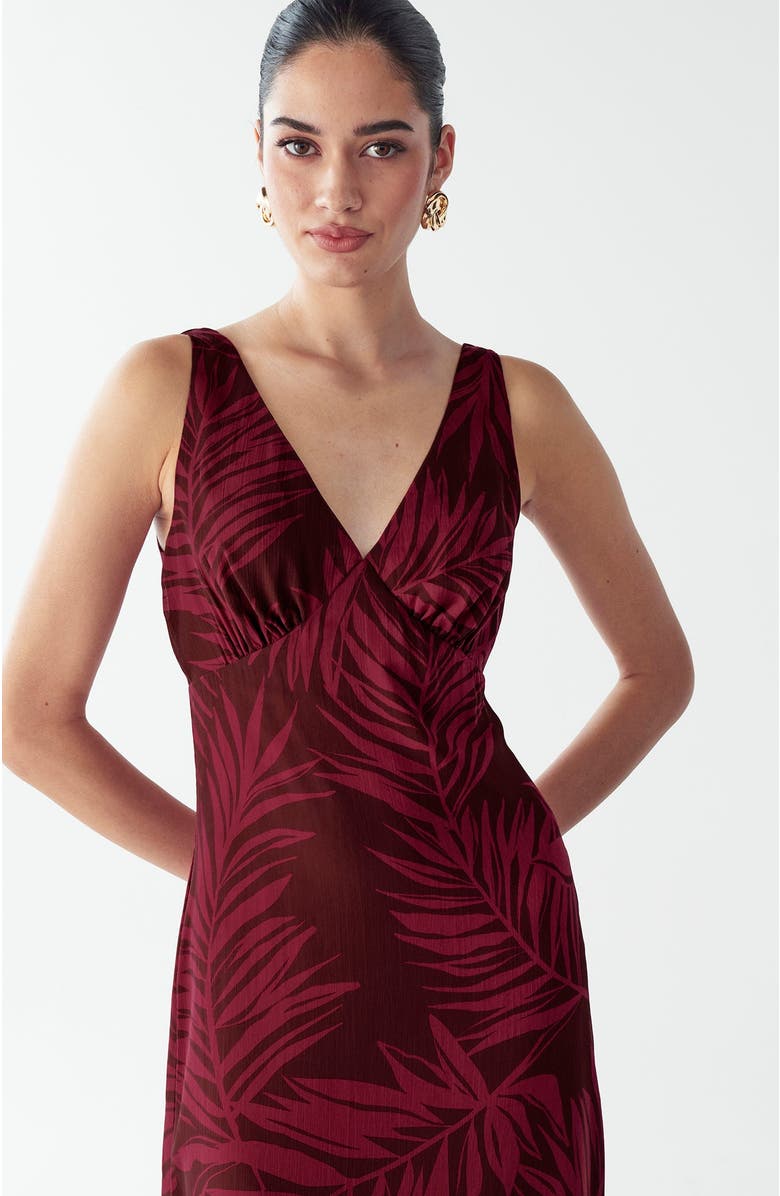 BWLDR Chelsea Dress, Alternate, color, Burgundy Palms