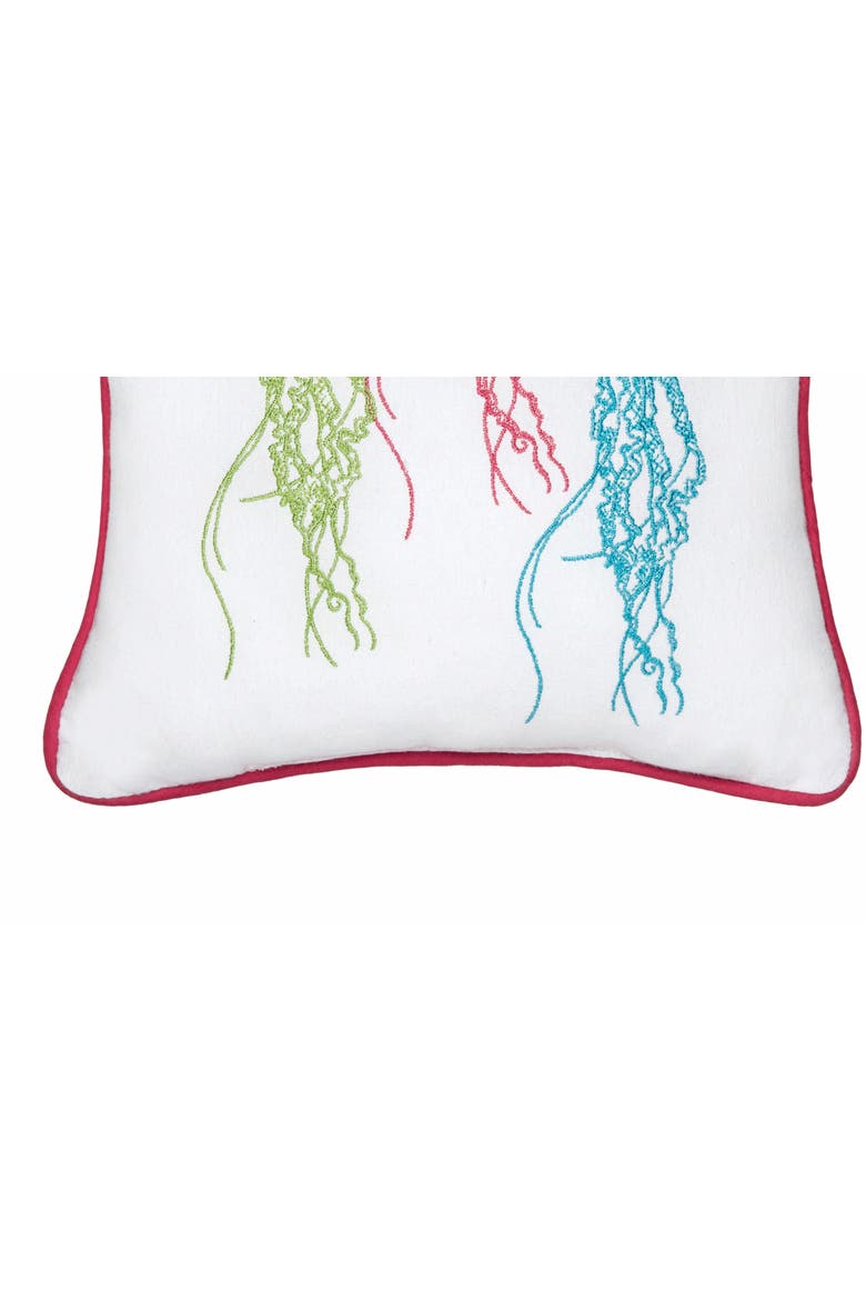 Jellyfish Mini Accent Pillow, 10" x 10" Pillow, Alternate, color, White