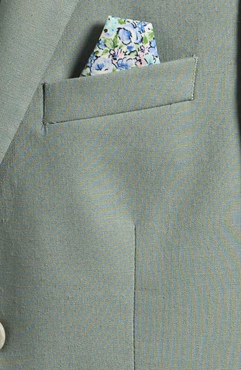 Kids' Solid Green Linen Blend Sport Coat