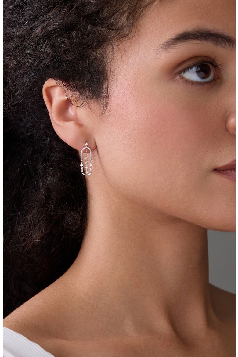 18K Gold Liora Diamond Drop Earrings, Alternate, color, 18K WHITE GOLD/ DIAMOND