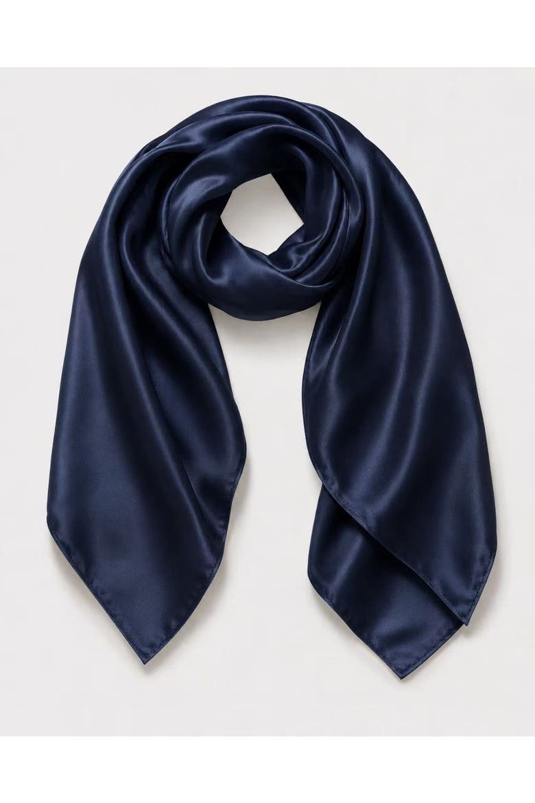 Pure Silk Classic Elegant Square Scarf, Main, color, DarkBlue