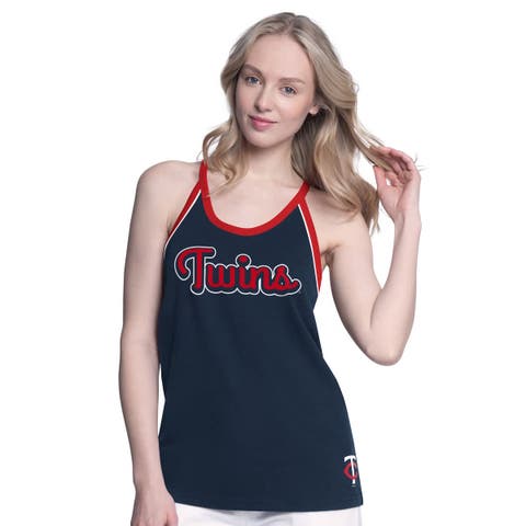 Women's G-III 4Her by Carl Banks Navy Minnesota Twins Curveball Racerback Tank Top