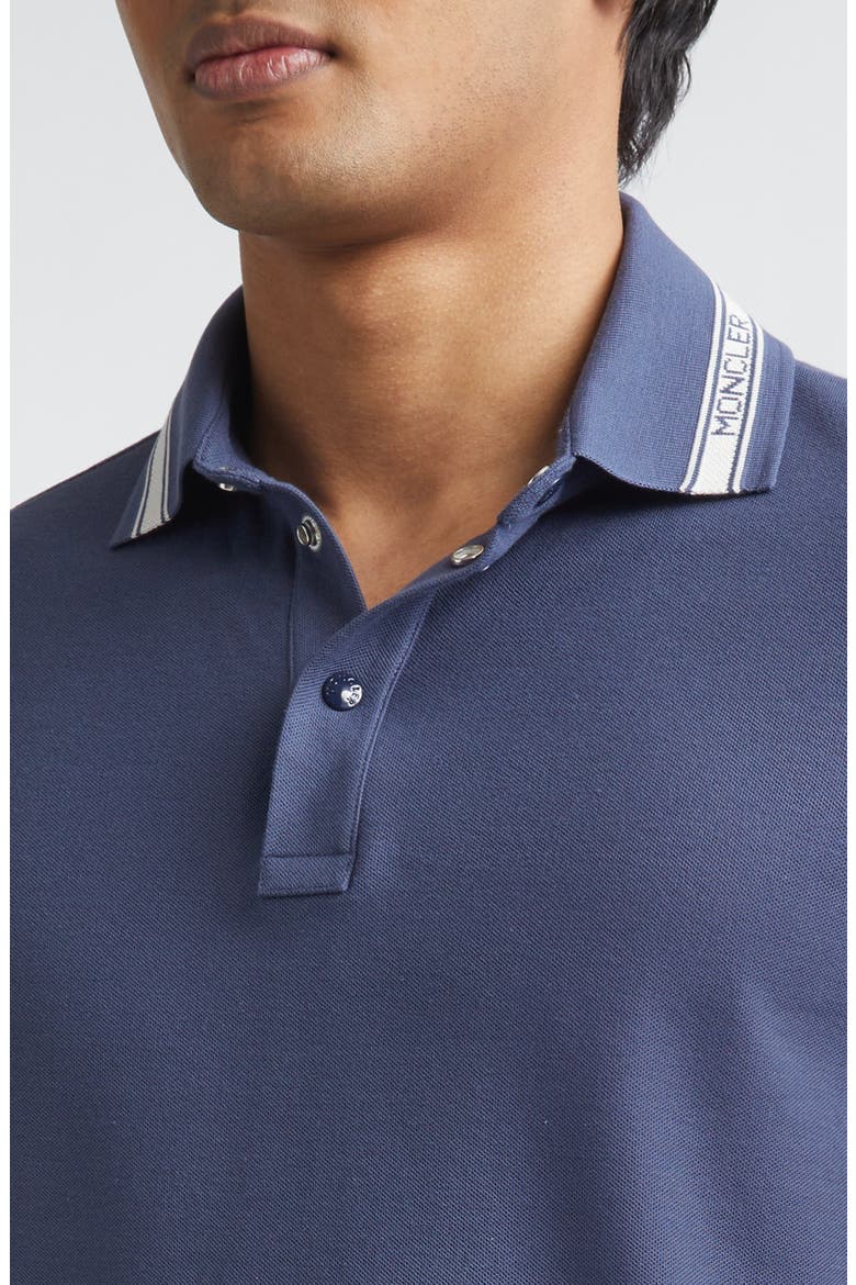 Logo Patch Tipped Cotton Piqué Polo, Alternate, color, VINTAGE INDIGO
