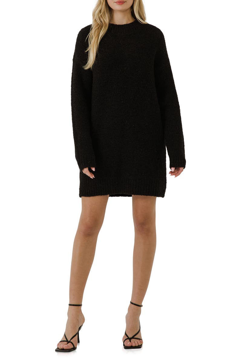 English Factory Cozy Crewneck Long Sleeve Sweater Dress, Alternate, color,