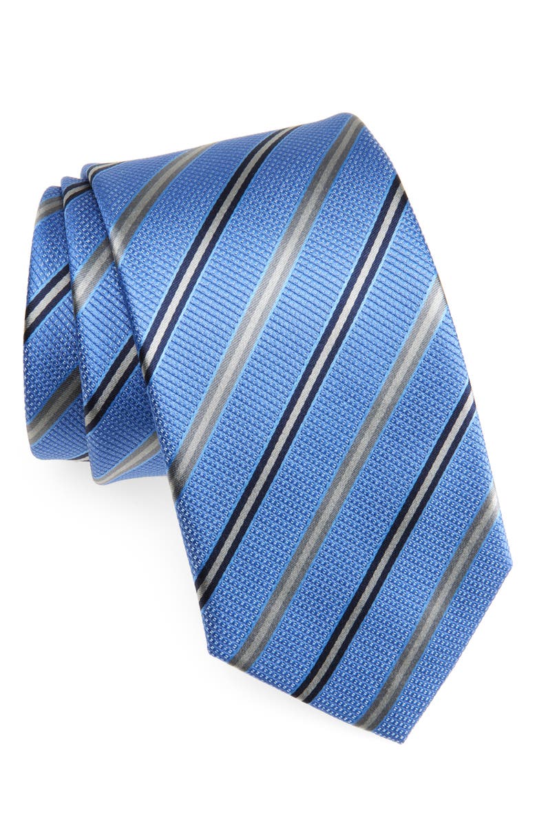 Duchamp Stripe Print Silk Tie, Main, color,
