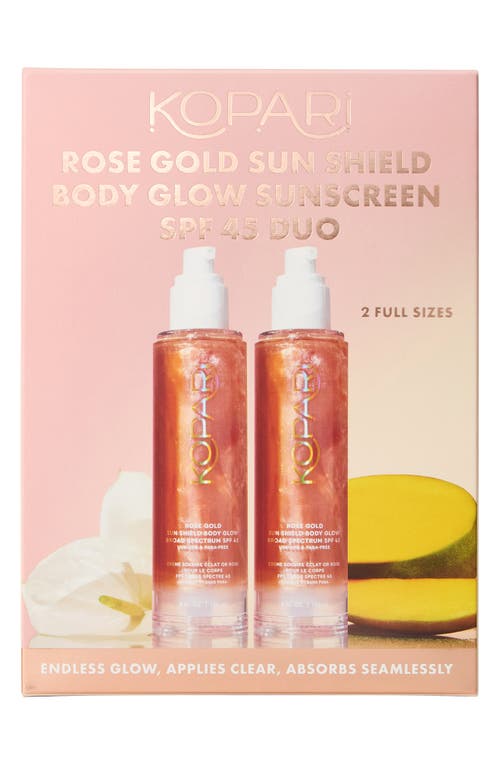 Kopari Rose Gold Sun Shield Spf 45 Duo $84 Value In Transparent