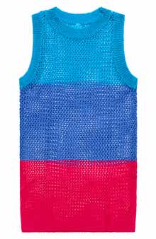 Kids' Colorblock Open Stitch Cover-Up Sundress