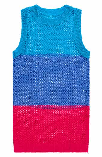 Kids' Colorblock Open Stitch Cover-Up Sundress