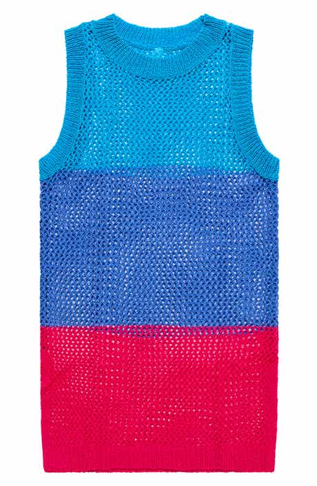 Kids' Colorblock Open Stitch Cover-Up Sundress
