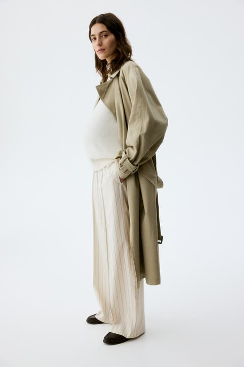 Mama Before & After Wide Crease-detail Trousers