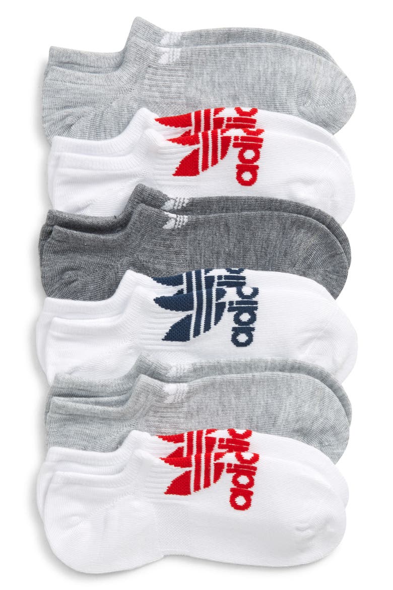 Originals Assorted 6-Pack No-Show Socks, Main, color, WHITE/ SCARLET HEATHER/ WHITE