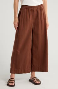 Democracy Pleated Crop Wide Leg Pull-On Pants