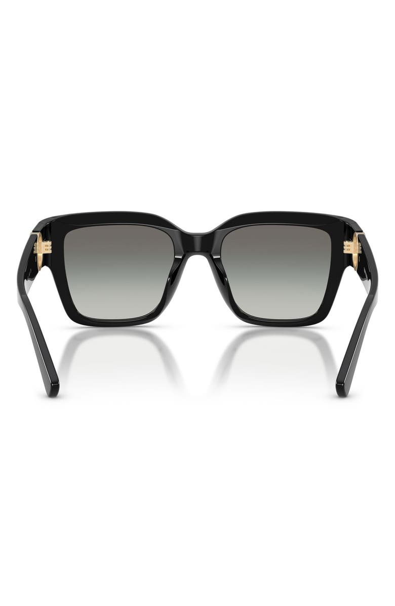 Tory Burch 52mm Gradient Polarized Square Sunglasses, Alternate, color, Black / Grey Gradient