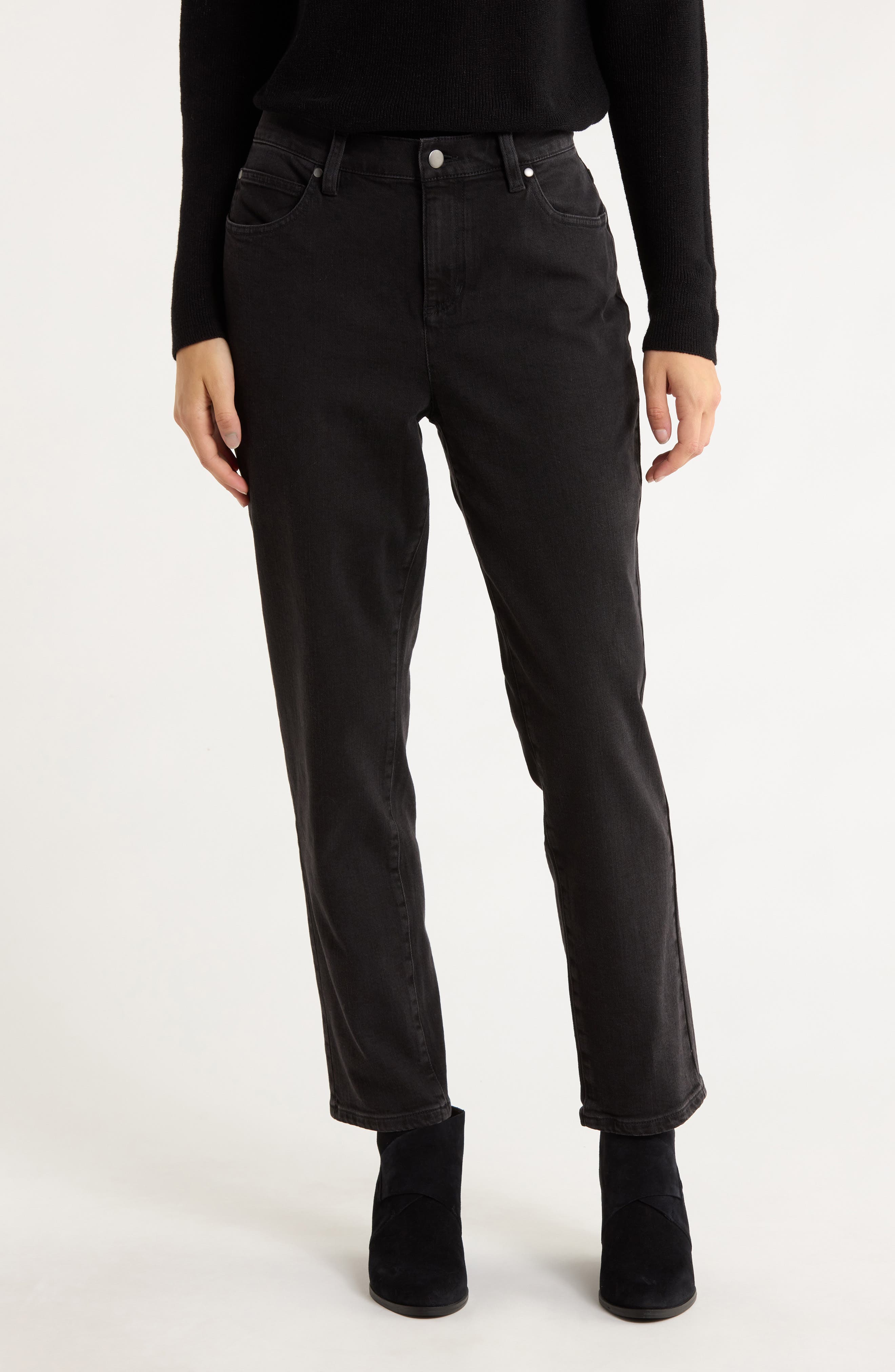 Eileen Fisher High Waist Slim Ankle Jeans
