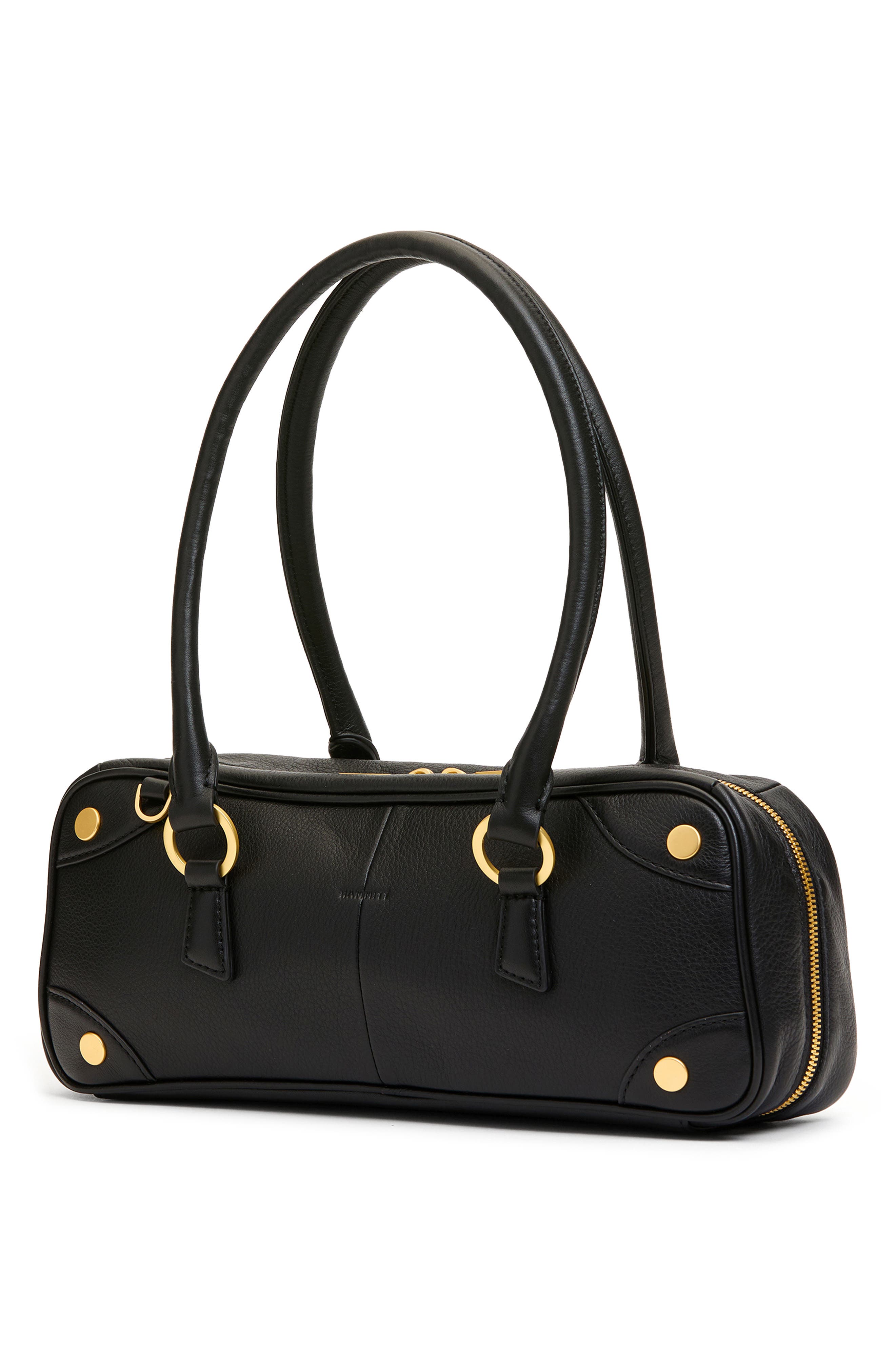 HAMMITT Small Meredith Leather Shoulder Bag, Alternate, color, Black/ Brushed Gold