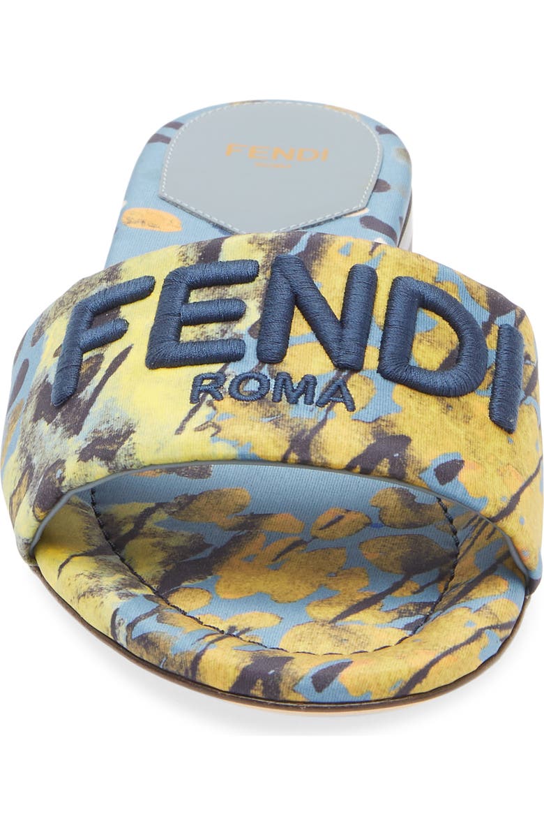 Fendi Signature Slide Sandal, Alternate, color, Blue
