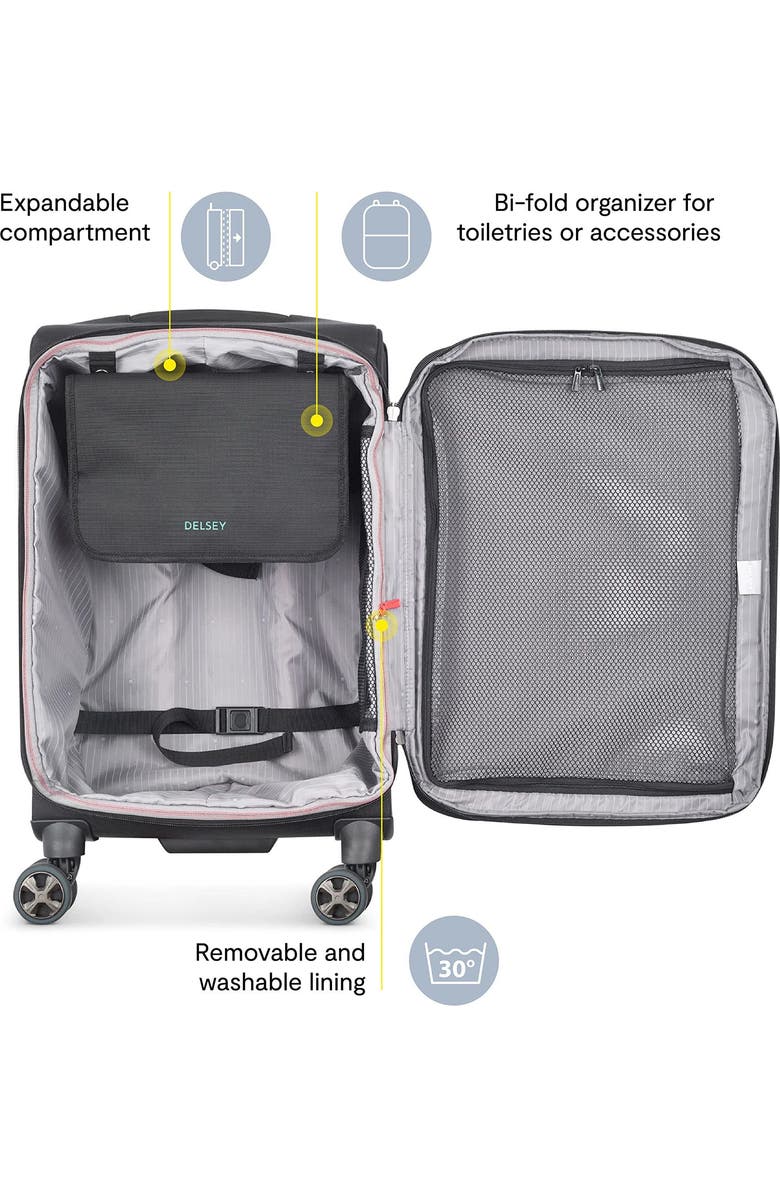 Delsey Paris Helium DLX Softside 2 Piece Set Weekender Tote Bag & 20" Carry-On, Alternate, color, Navy