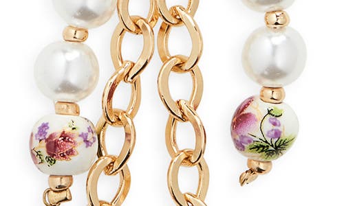 Bp. Pretty Pearly Bow Bag Charm In Gold