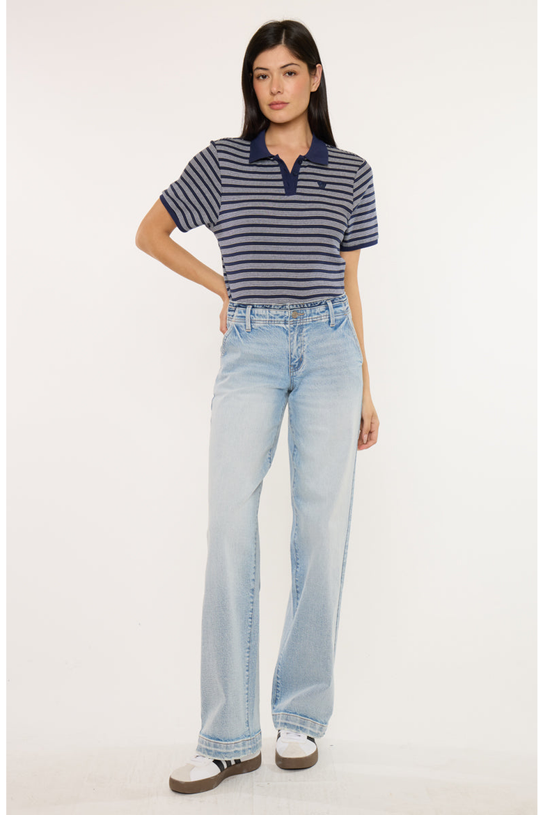 Lulu Mid Rise Wide Leg Trousers, Alternate, color, Light Wash