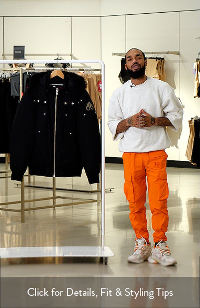 Original Genuine Shearling Trim Water & Wind Resistant 650 Fill Power Down Ballistic Bomber Jacket