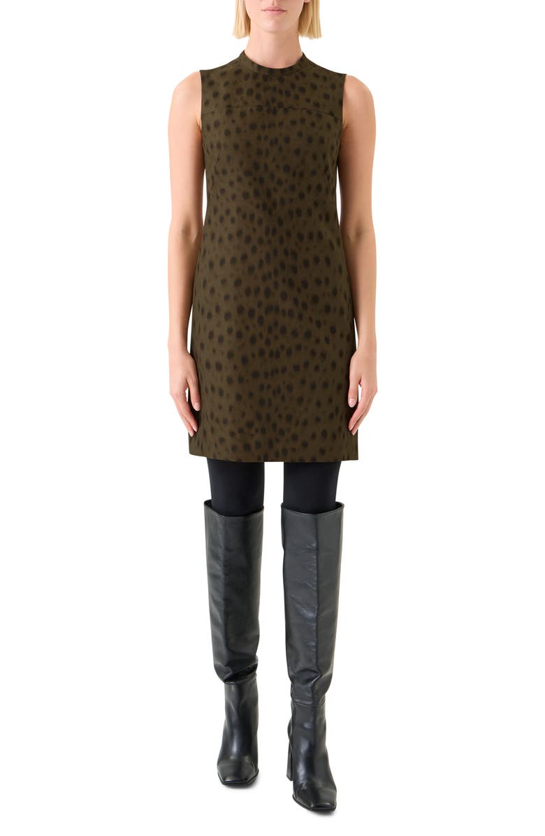 Akris punto Leopard Print Sheath Dress, Main, color, Hazel-Bark