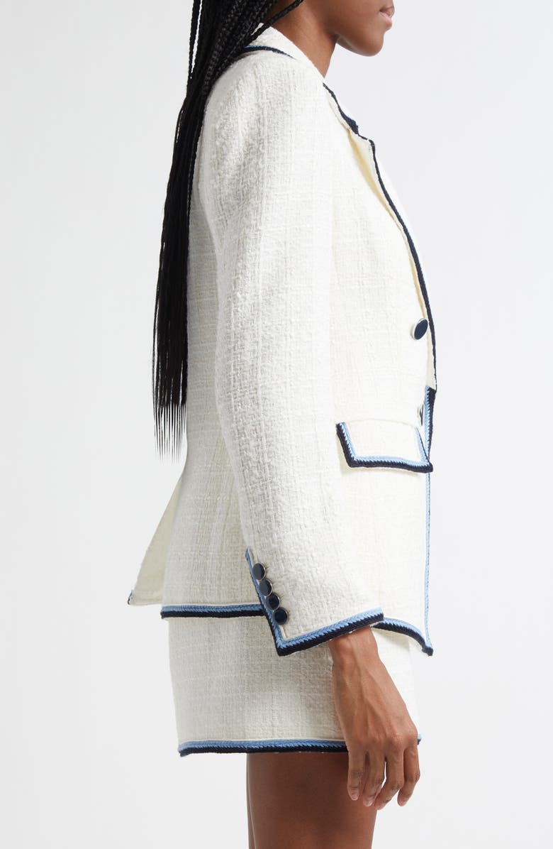 Veronica Beard Taja Double Breasted Tweed Dickey Jacket, Alternate, color, Off White