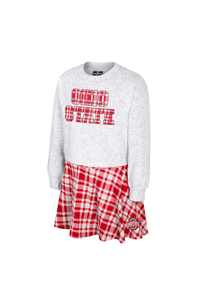 COLOSSEUM Girls Youth Colosseum Gray Ohio State Buckeyes Marceline Plaid Skirt and Top Set, Alternate, color, Gray