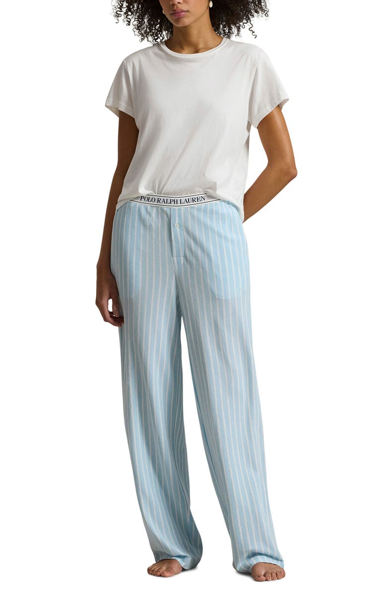 Polo Ralph Lauren Logo Pajama Pants, Alternate, color, Baltic Sea