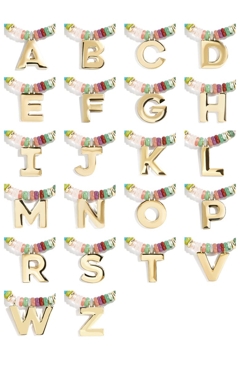 BaubleBar Marcella Initial Necklace, Alternate, color, Gold - B