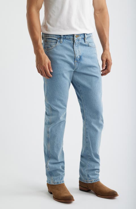 Slim Straight Heritage Denim Jeans (Light Blue)