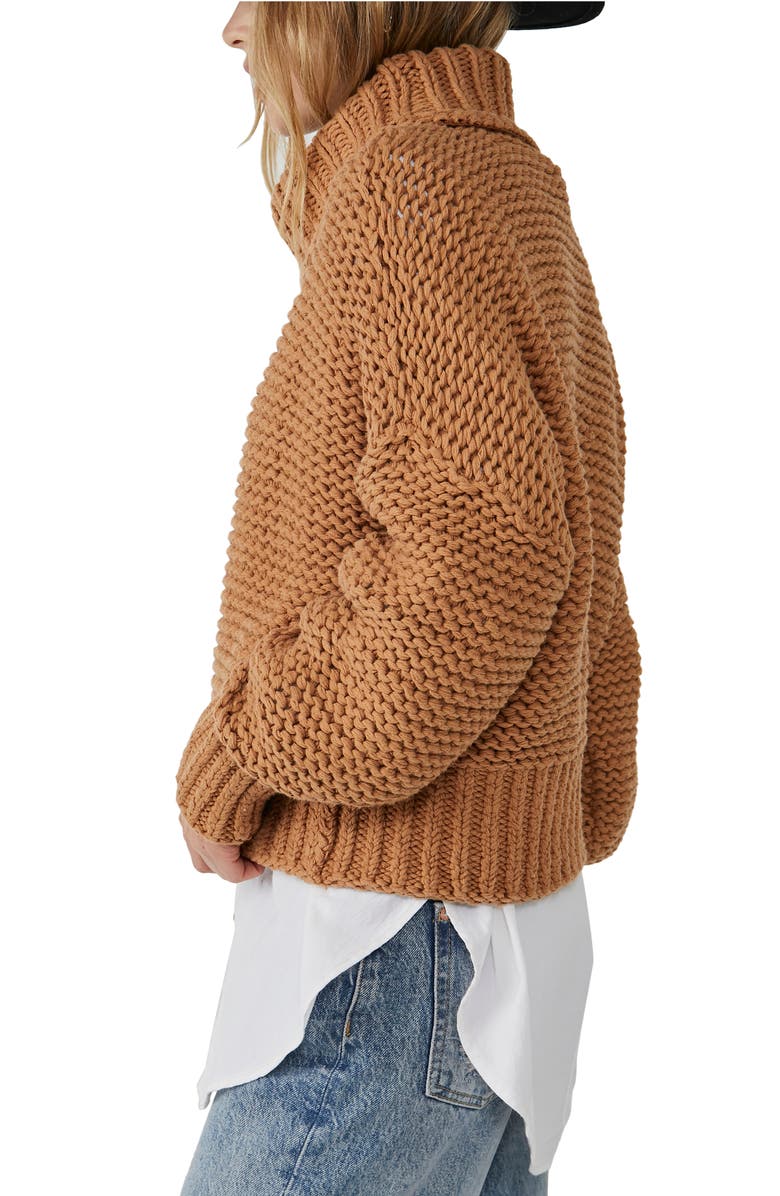 Free People My Only Sunshine Sweater, Alternate, color, Camel