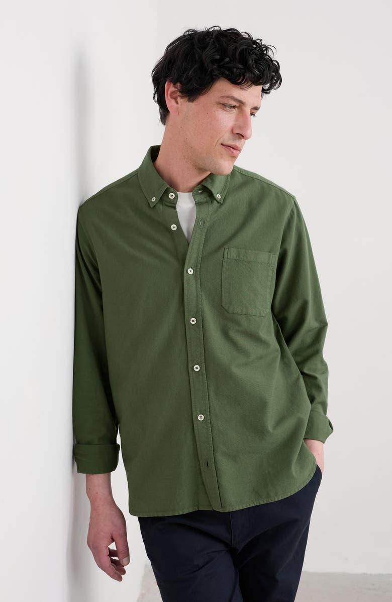 Seasalt Cornwall Janken Solid Organic Cotton Button-Down Oxford Shirt, Alternate, color, Hosta