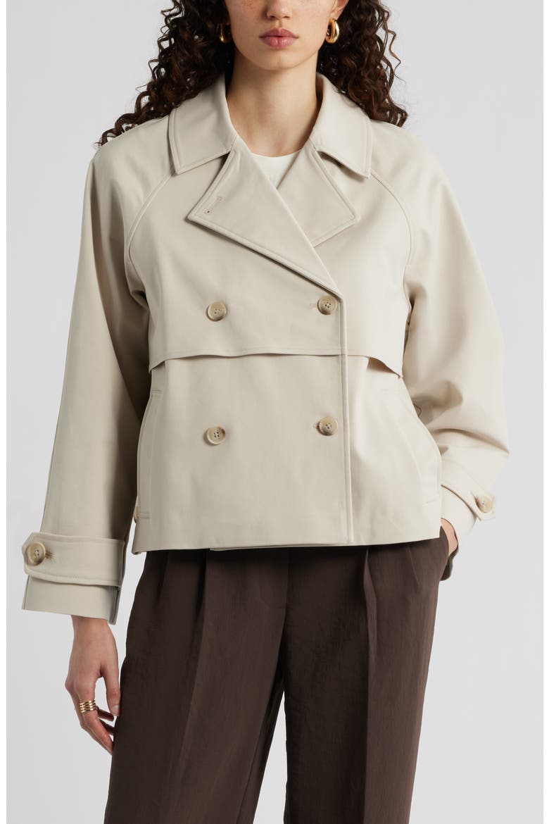 Stretch Cotton Trench Coat, Main, color, BEIGE OATMEAL