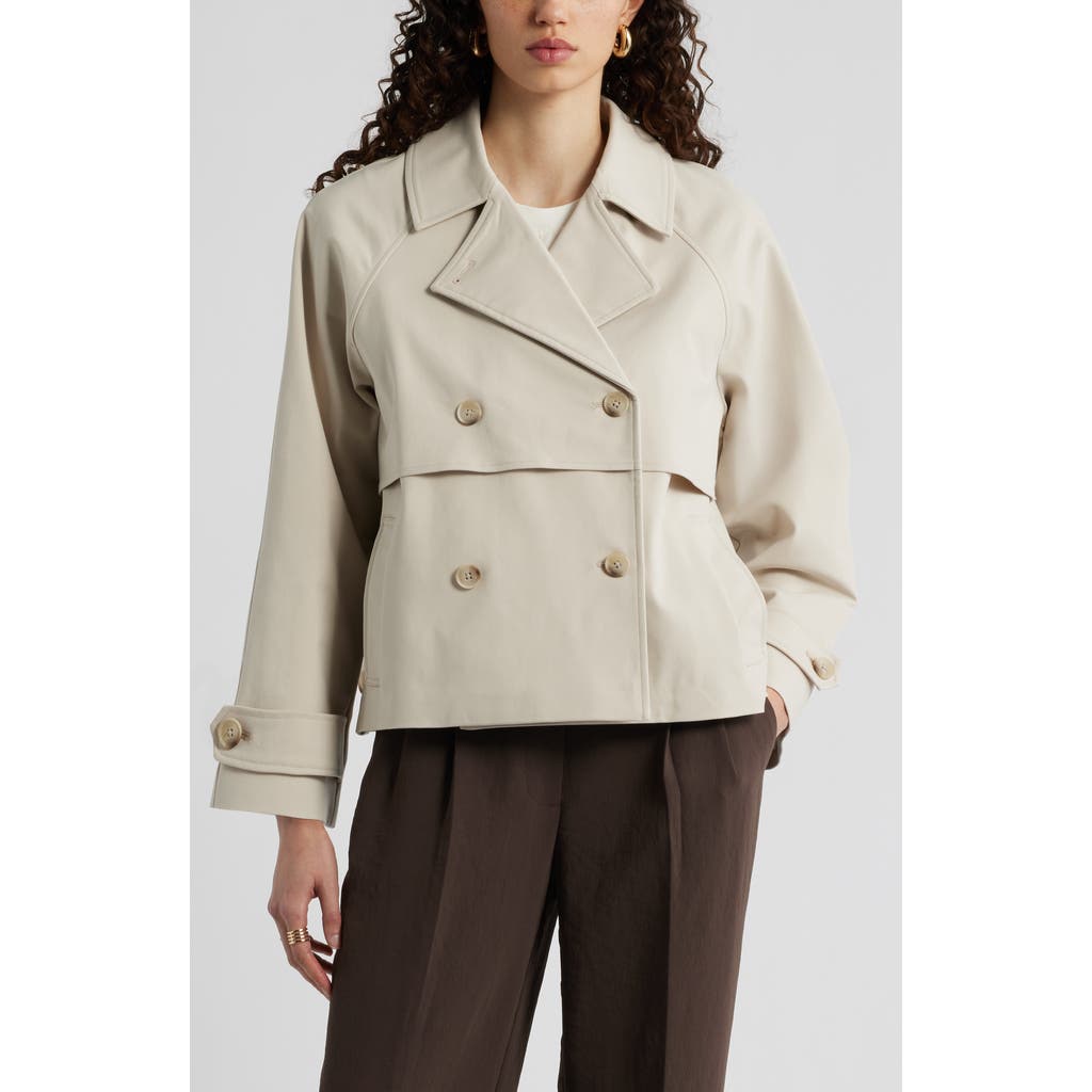 Nordstrom Stretch Cotton Trench Coat in Beige Oatmeal at Nordstrom, Size Medium