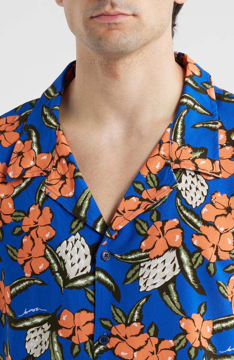 BOSS Beach Camp Shirt, Alternate, color, Medium Blue