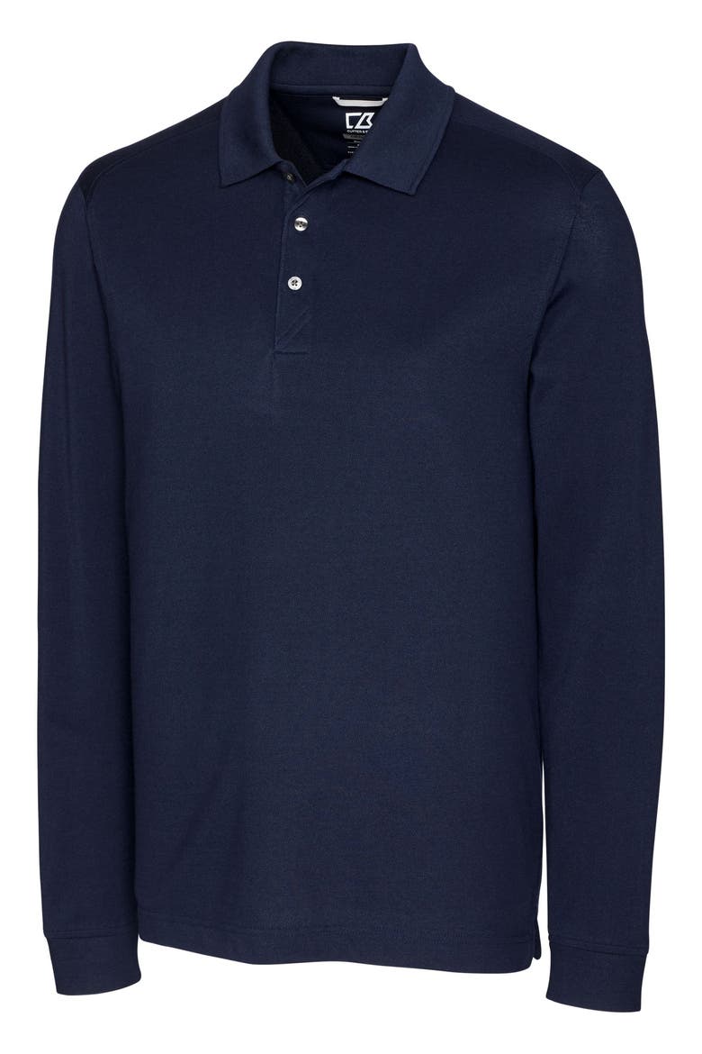Advantage Tri-Blend Long Sleeve Polo, Main, color, LIBERTY NAVY