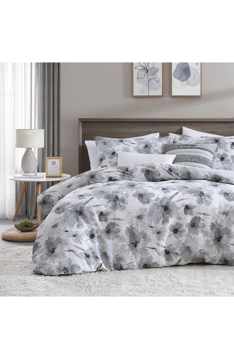 DKNY Modern Bloom Waffle Cotton Duvet & Sham Set, Alternate, color, 