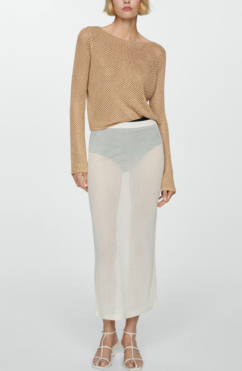 MANGO Open Stitch Metallic Sweater, Alternate, color, 