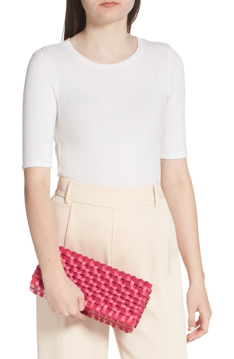 Cult Gaia Jasie Woven Box Clutch, Alternate, color,