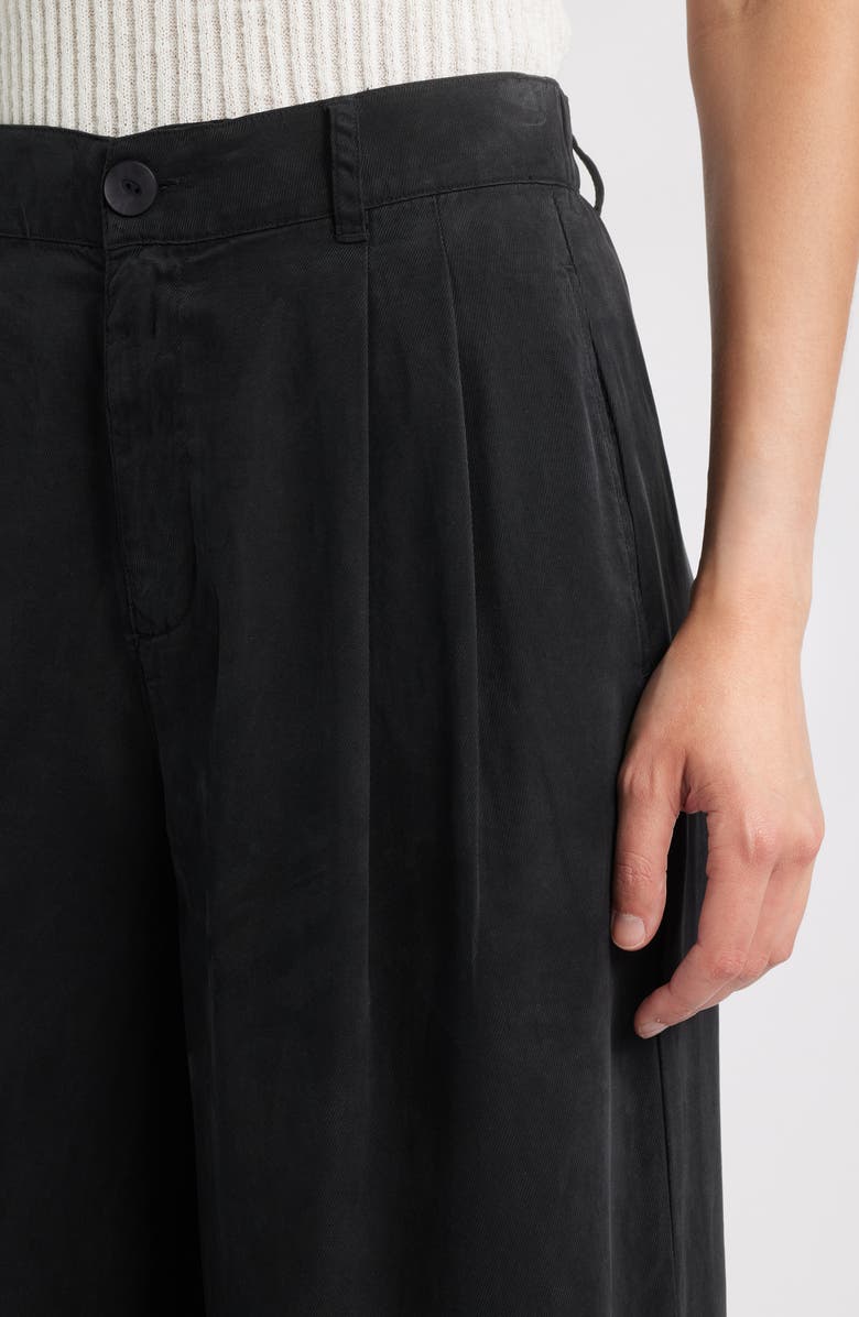 Bella Dahl Pleated Super Wide Leg Pants, Alternate, color, Black