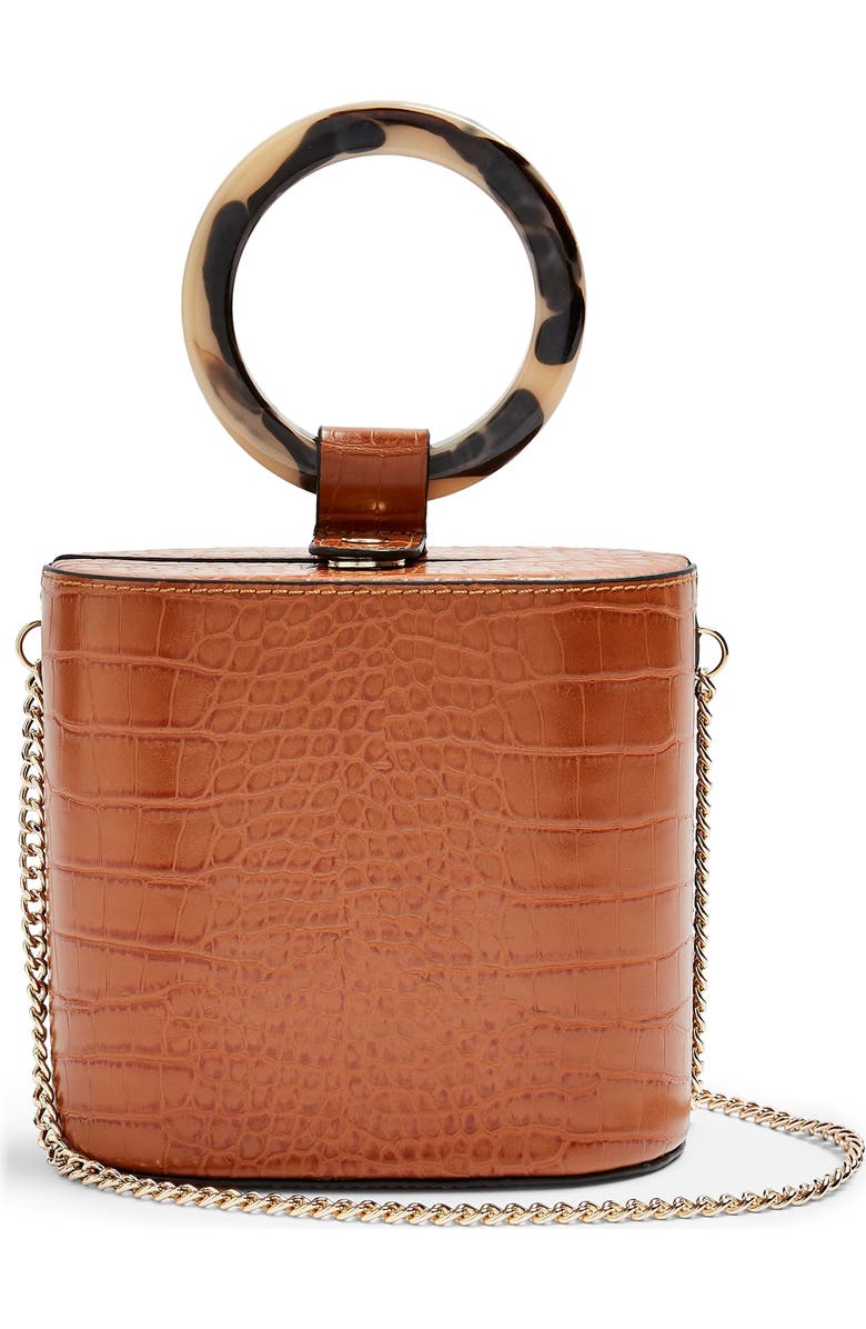 Topshop Gaze Crocodile Grab Bag, Main, color,