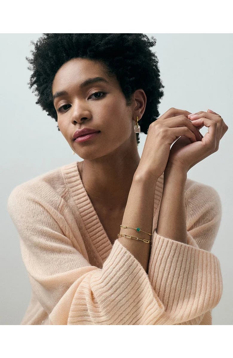 Astley Clarke Gold Stilla Malachite Station Bracelet, Alternate, color, Malachite