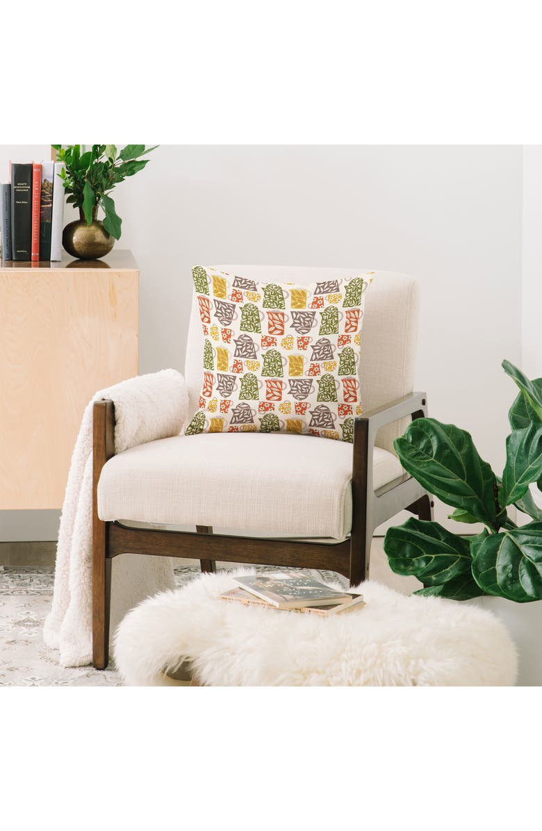 Deny Designs Buongiorno Retro Floral Coffee Accent Pillow, Alternate, color, Green